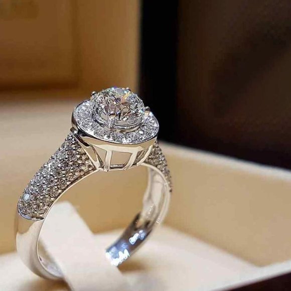 🌸Shiny Wedding CZ Micro Pave CZ Super Large CZ LuxuryUNVN12311 - Picture 4 of 4